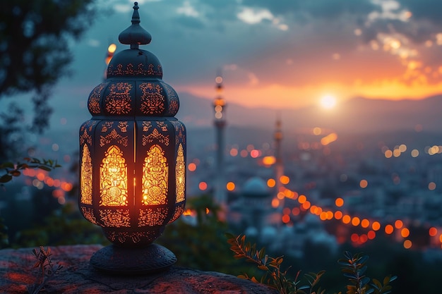 Lanterna islamica e moschea