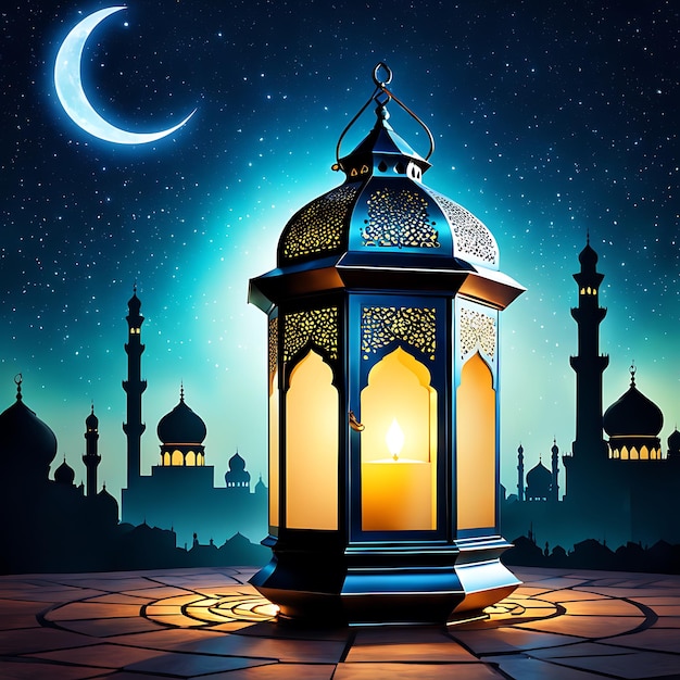 Lanterna islamica per la celebrazione del Ramadan in stile fantasy