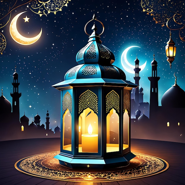 Lanterna islamica per la celebrazione del Ramadan in stile fantasy