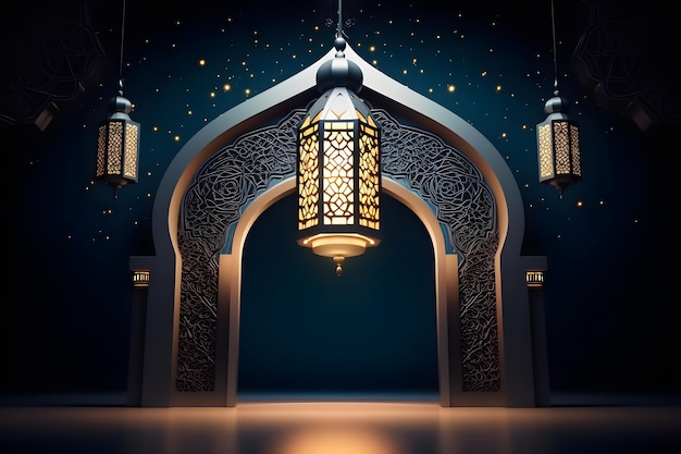 lanterna ramadan islamico eid mubarak eid al adha bandiera nuovo anno islamico