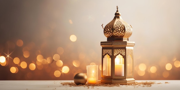 Lanterne appese decorative ramadan kareem felice festa dell'eid lampade sullo sfondo