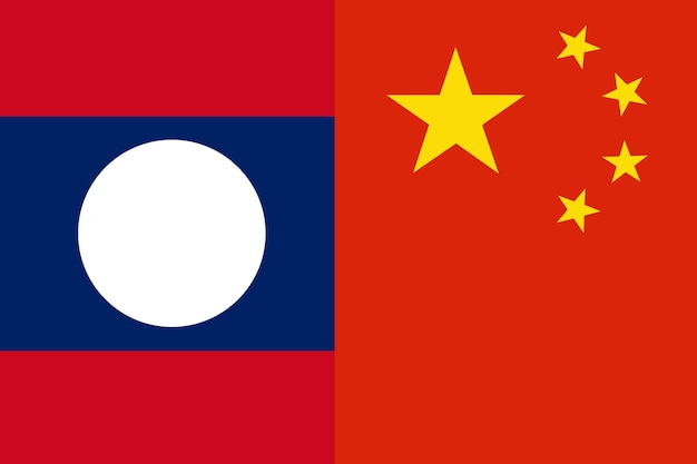 Laos e Cina bandiera paesi