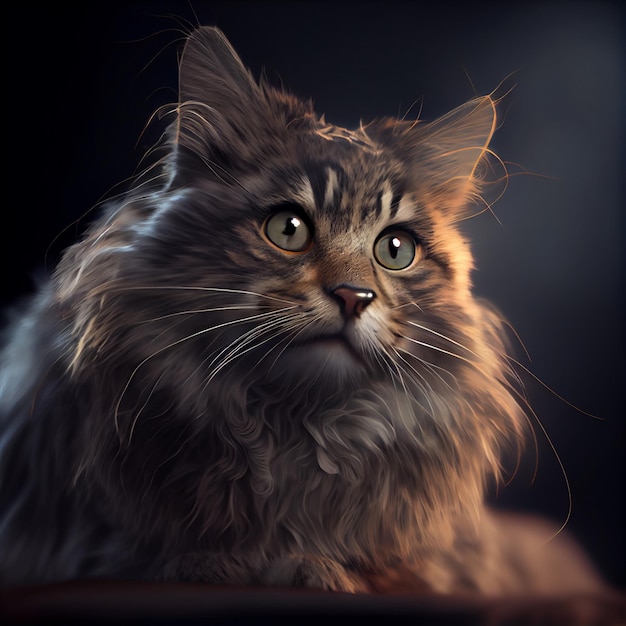 LaPerm. Razze di gatti. Immagine adorabile di un gatto con occhi scintillanti.