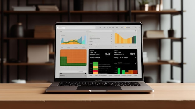 Laptop che visualizza una pagina di cassa minimalista con un indicatore di progresso generato dall'AI