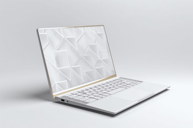 Laptop isolato su bianco AI generativo