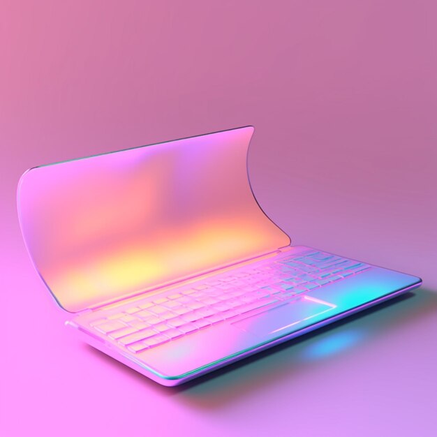 laptop modello 3D texture lucida