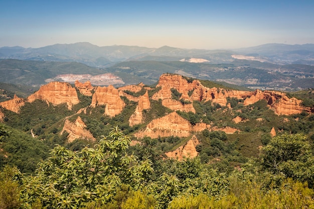 Las Medulas, antiche miniere d'oro romane a Leon, Castilla y Leon. Spagna. Fotografia panoramica