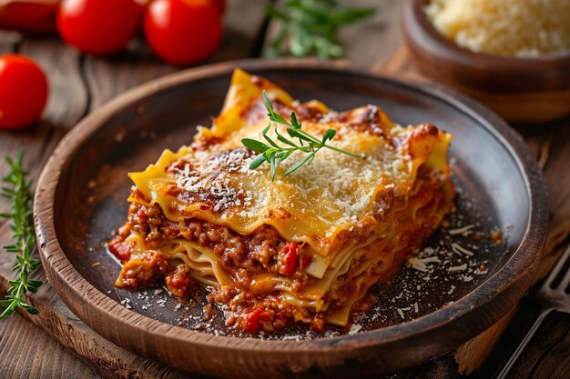 Lasagna al forno con salsa bolognese italiana gourmet