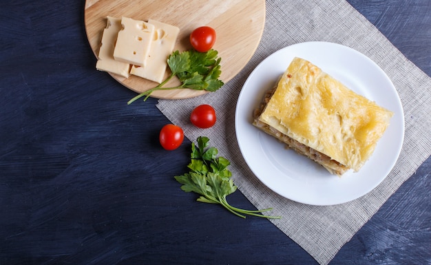 Lasagna con carne macinata e formaggio