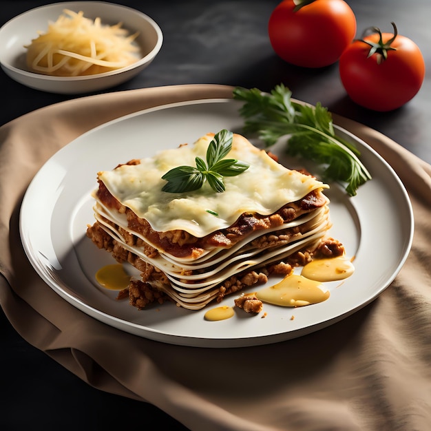 Lasagna in un piatto cinese