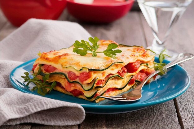 Lasagna vegetale con pomodoro zucchini e melanzane