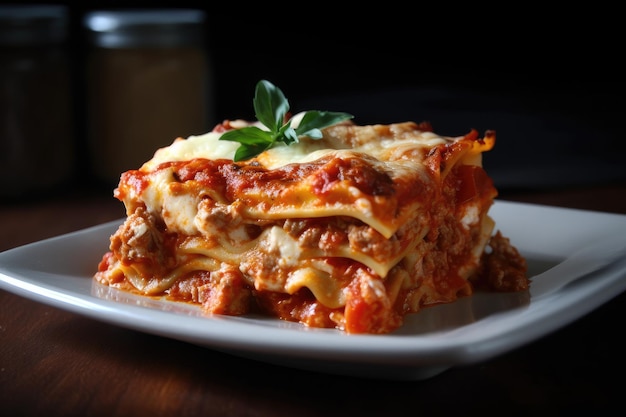 Lasagne classiche con strati di ricca salsa di pomodoro ricotta delicata e carne saporita