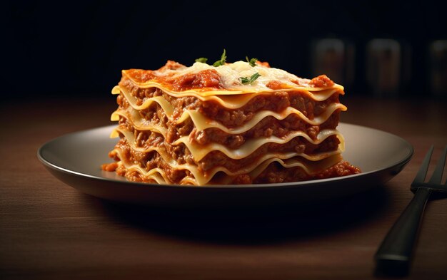 Lasagne italiane con salsa di pomodoro e formaggio