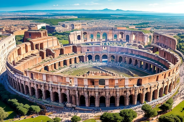 Lasciate volare la vostra immaginazione mentre assistete alla magnificenza del Colosseo da un occhio d'uccello