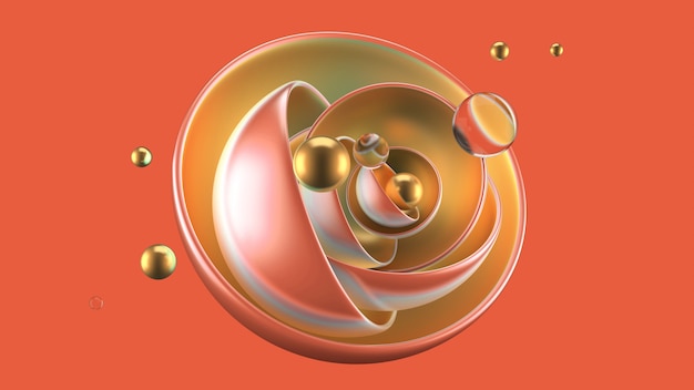 Latar belakang abstrak dengan elemen. Ilustrasi 3D, render 3D.