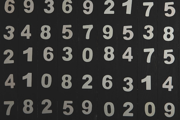 Latar belakang angka dari nol hingga sembilan Tekstur angka Konsep data keuangan Matematika yang Mulus
