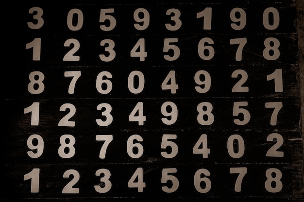 Latar belakang angka dari nol sampai sembilan Tekstur angka Konsep data Keuangan Matematika