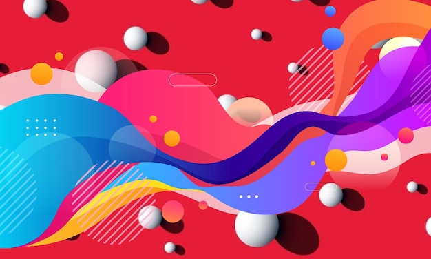 Latar belakang bentuk geometris datar berwarna-warni abstrak