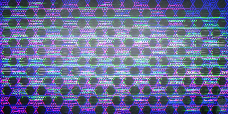 Photo latar belakang pola geometris tanpa batas dengan efek glitch