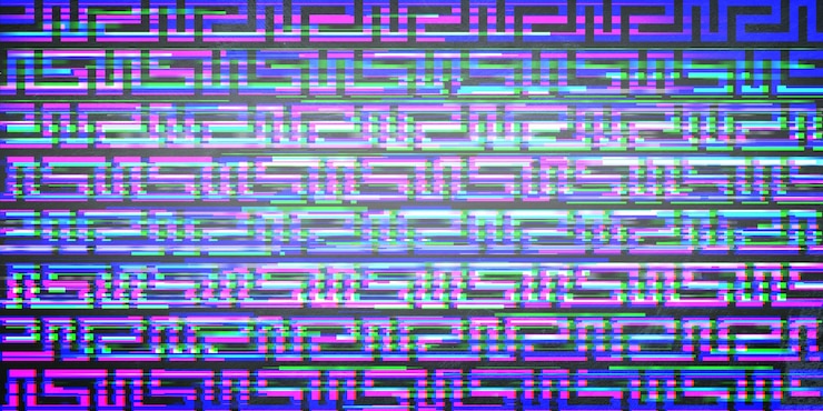 Photo latar belakang pola geometris tanpa batas dengan efek glitch