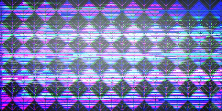 Photo latar belakang pola geometris tanpa batas dengan efek glitch