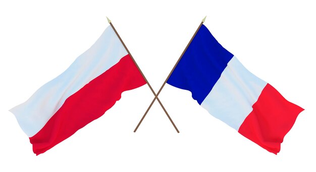 Latar Belakang Render 3D untuk desainer ilustrator Bendera Hari Kemerdekaan Nasional Polandia dan pulau Clipperton
