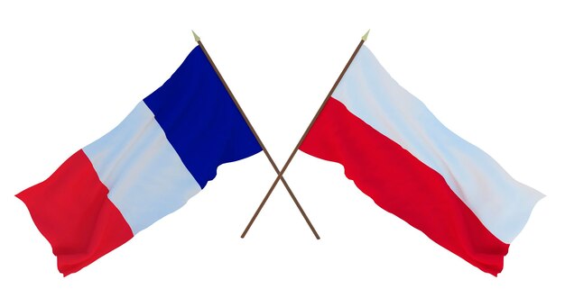 Latar belakang untuk desainer ilustrator Bendera Hari Kemerdekaan Nasional Prancis dan Polandia