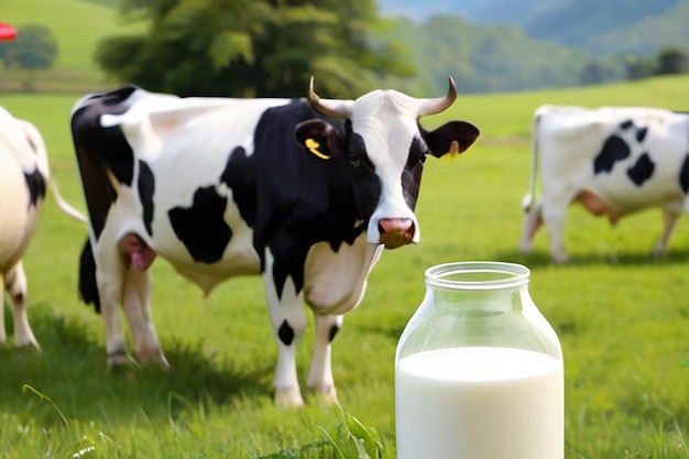 Latte e mucche Regione Emmental Svizzera