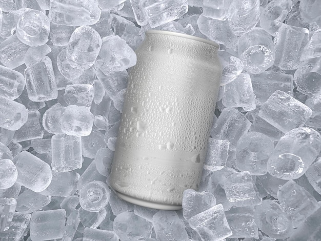 Lattina di bevande fredde cubetta di ghiaccio di bevande rinfrescanti estive succose