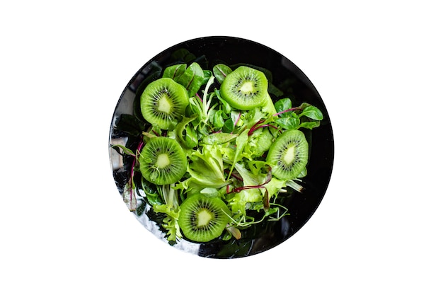 Lattuga e kiwi insalata verde mix foglie pronte da cucinare e mangiare