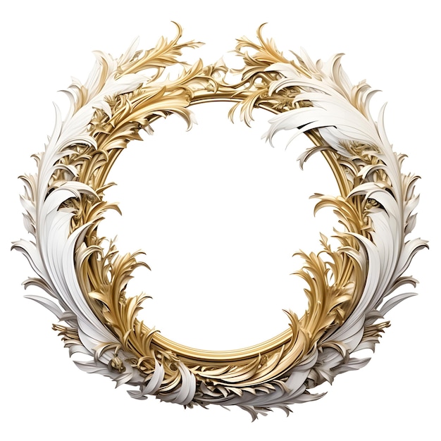 Laurel Wreath cornice logo decorazione splendente Colore oro e bianco isolato