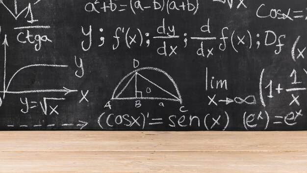 Lavagna nera con problemi matematici