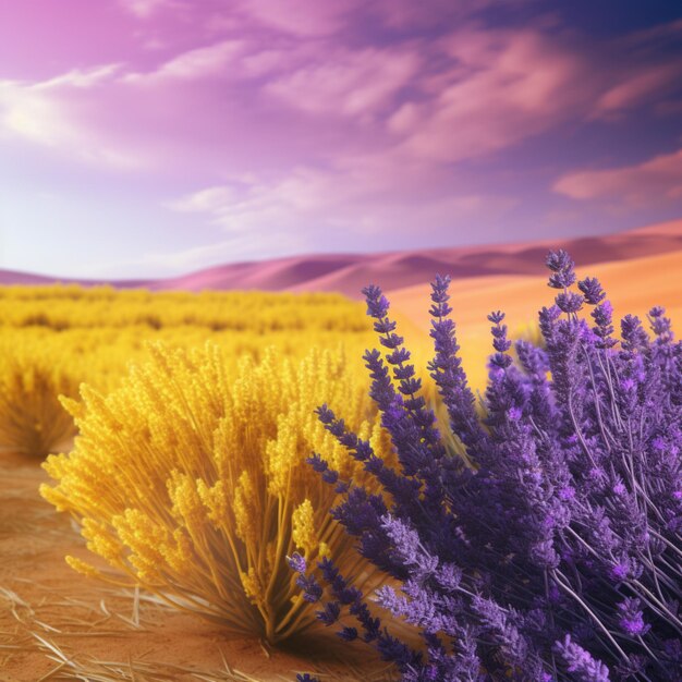 Lavanda contro giallo senape di alta qualità ultra hd 8k hdr