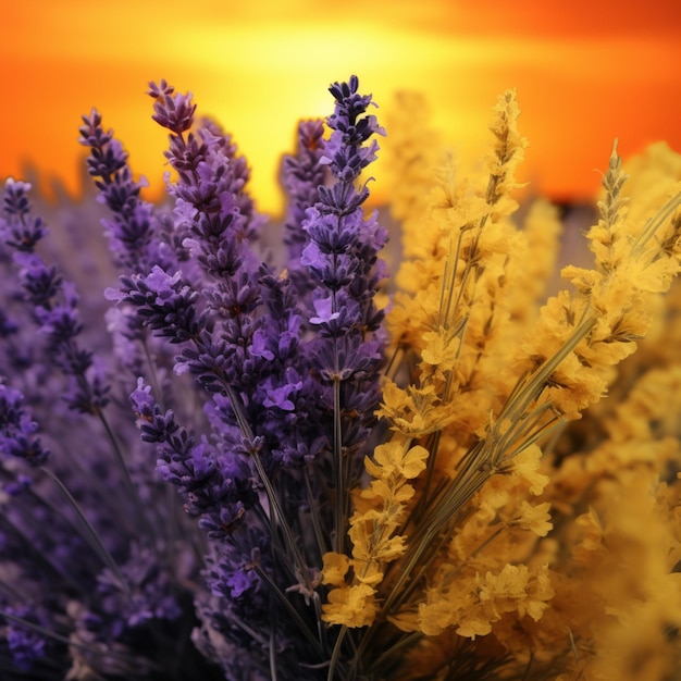 Lavanda contro giallo senape di alta qualità ultra hd 8k hdr