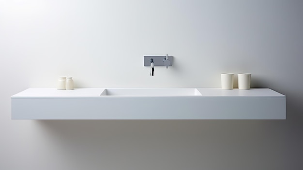 Lavandino da bagno bianco minimalista