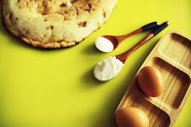 Lavash di farina di grano duro integrale Pasticceria fresca fatta a mano Prodotto a base di farina Farina per pane e ingredienti