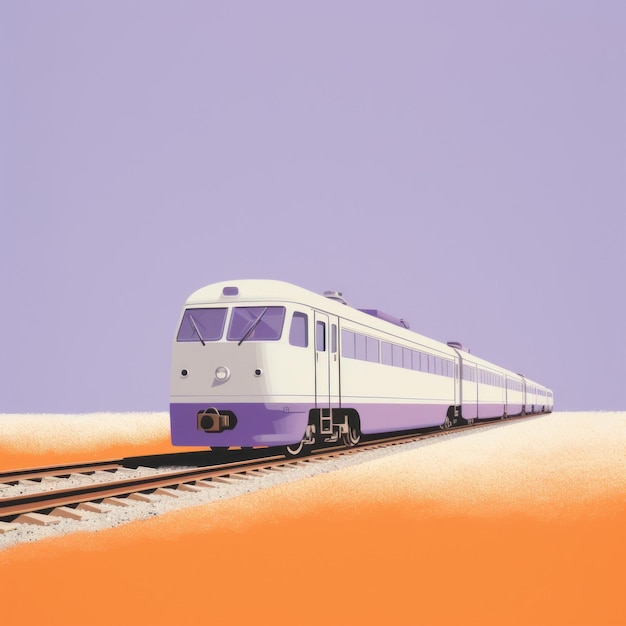 Lavender Train un poster pubblicitario minimalista e nostalgico