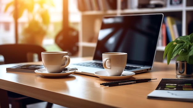 Lavorare con una tazza di caffè Ai Generative