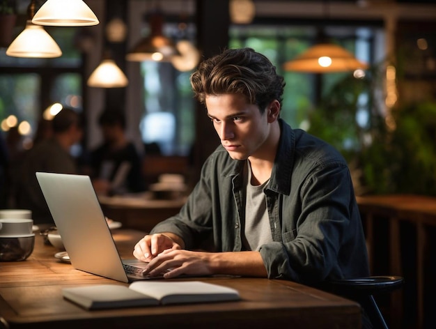 Lavorare così a lungo dà soldi in più L'uomo con la camicia a scacchi ha un lavoro aggiuntivo di notte in ufficio