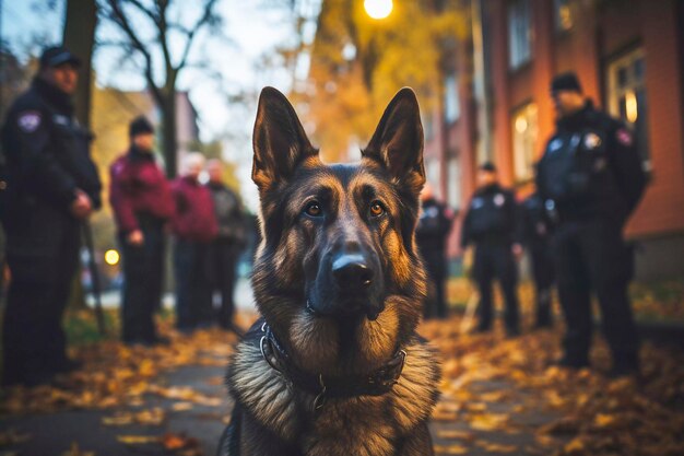 Lavorare fianco a fianco Un cane poliziotto in servizio IA generativa