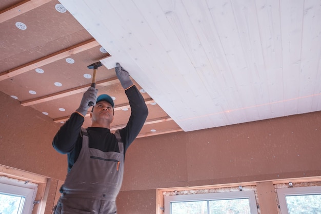 Lavoratore edile isolante termico eco casa a telaio in legno