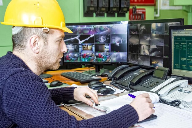 lavoratore industriale nella fabbrica segreta lavoratore al lavoro lavoratore nello spazio di lavoro