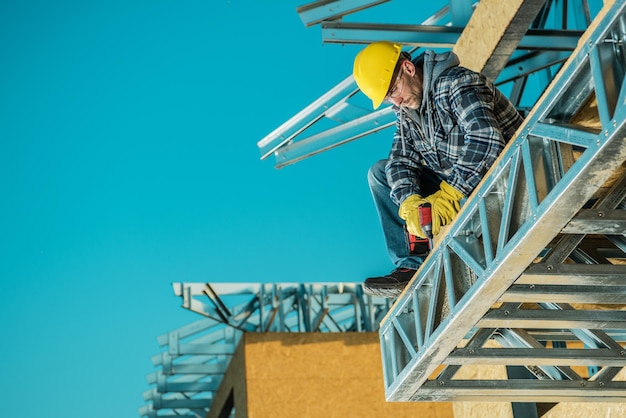 Lavoratore professionista di cantiere di costruzione