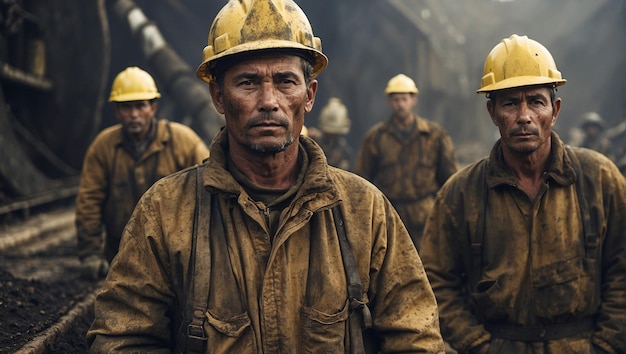 lavoratori delle miniere di petrolio