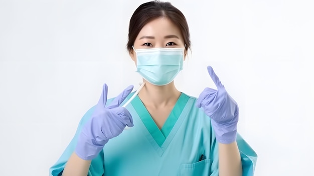 Lavoratori sanitari Covid19 concetto di pandemia docente asiatico affettuoso e premuroso