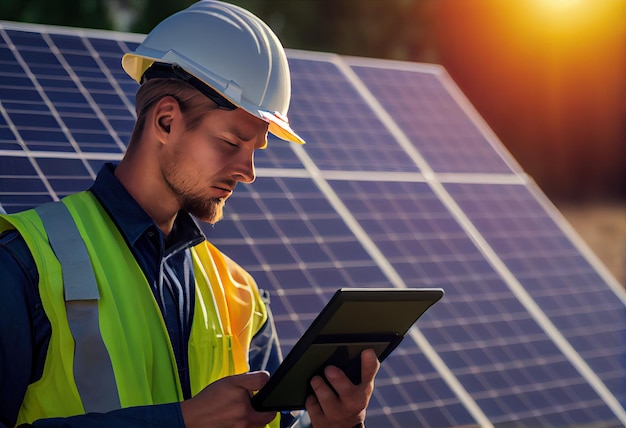 Lavoratori sul tetto al tramonto