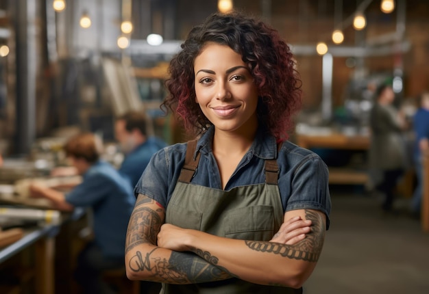 Lavoratrice di magazzino industriale femminile afroamericana