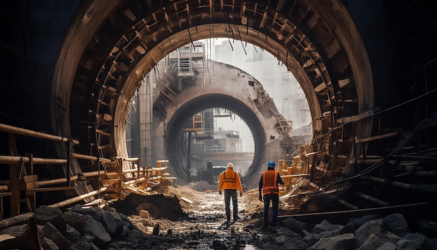 Lavori di costruzione di tunnel Fotografia professionale