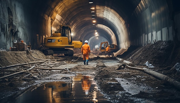 Lavori di costruzione di tunnel Fotografia professionale