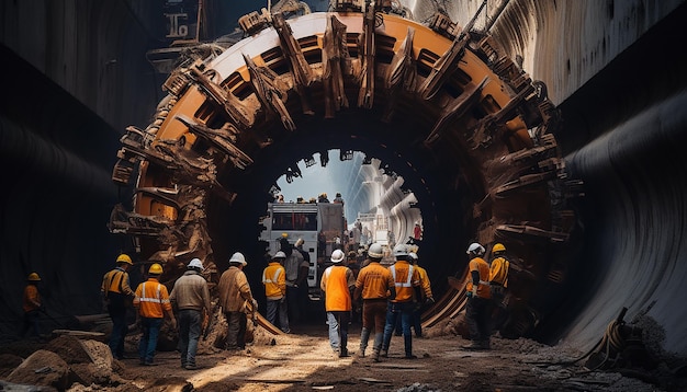 Lavori di costruzione di tunnel Fotografia professionale